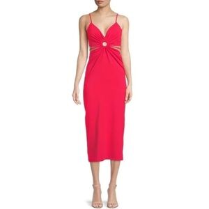 Walter Baker Rivka Cut Out Sleeveless V-Neck Midi Dress Size Small NWOT